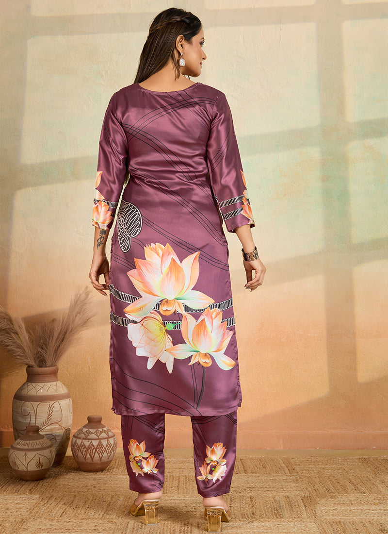 Prazu Fashion Onion Pink Printed Cotton Reyon Kurta Pant Set - Distacart