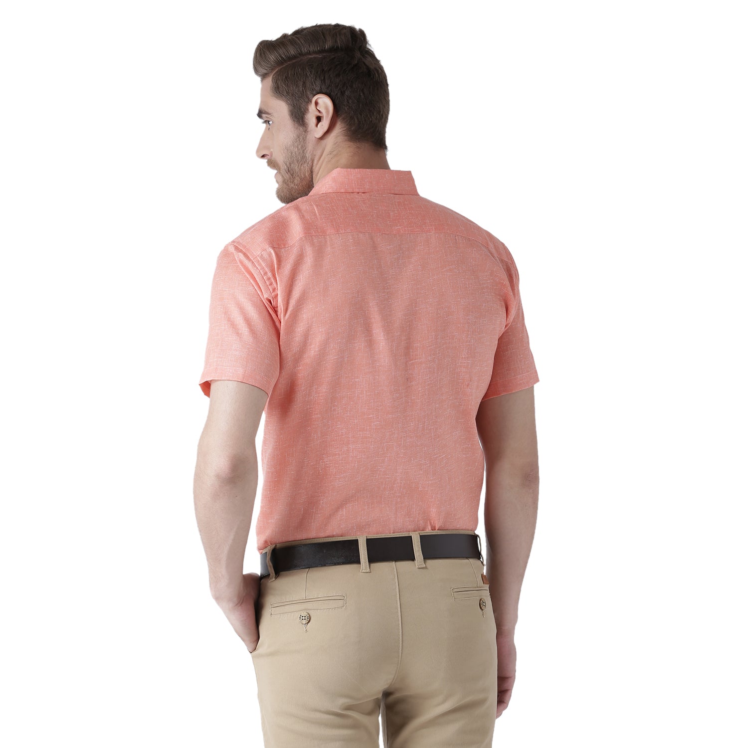 RIAG Orange Men's Half Sleeves Solid Shirt - Distacart