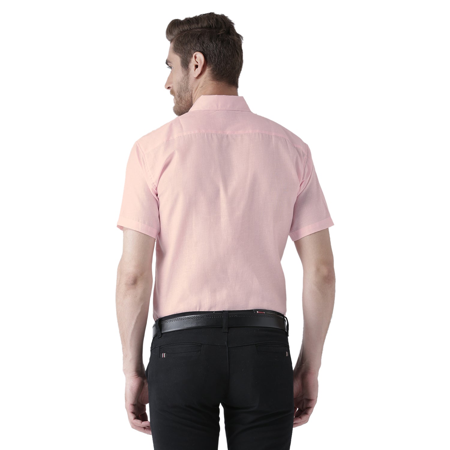 RIAG Pink Men's Half Sleeves Solid Shirt - Distacart