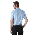 RIAG Light Blue Men's Half Sleeves Solid Shirt - Distacart
