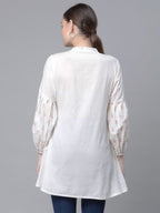 Ahalyaa Off White Pure Cotton Printed Tunic - Distacart
