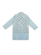 Joban Fashion Kids Island stylish Tikli work Nehru Jacket Full Sleeves Kurta, Pyjama Set - Sky Blue - Distacart