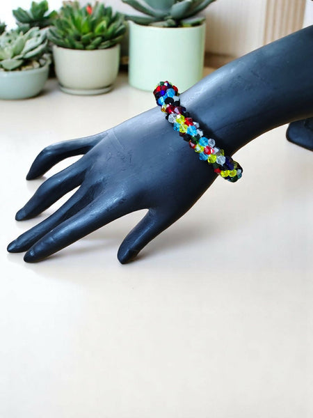 Inhanns Unisex Crystal Bloom – Adjustable Crystal Bead Bracelets - Multi Colour