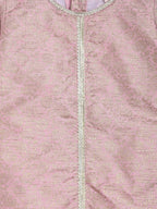Ahalyaa Pink Poly Silk Straight Kids Kurta Palazzo Set For Girls