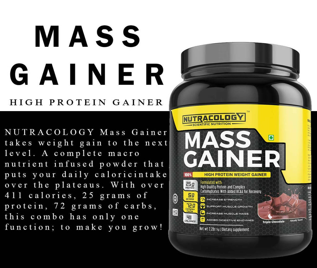 Nutracology Mass Gainer Gain Weight High Protein Weight Gainer With Enzyme Blend