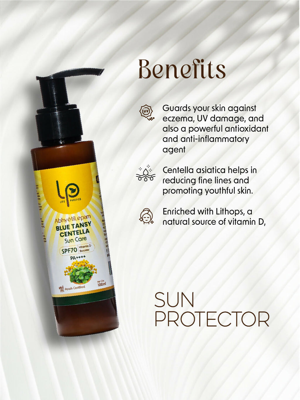 Life Purified Abhyetilepam Blue Tansy Centella Vit D Booster SPF 70 Pa++++