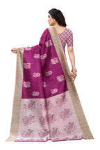 Vamika wine Printed Art Silk Saree