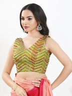 Joban Fashion Liril Silk Padded Blouse With V Neck Sleeveless - Distacart