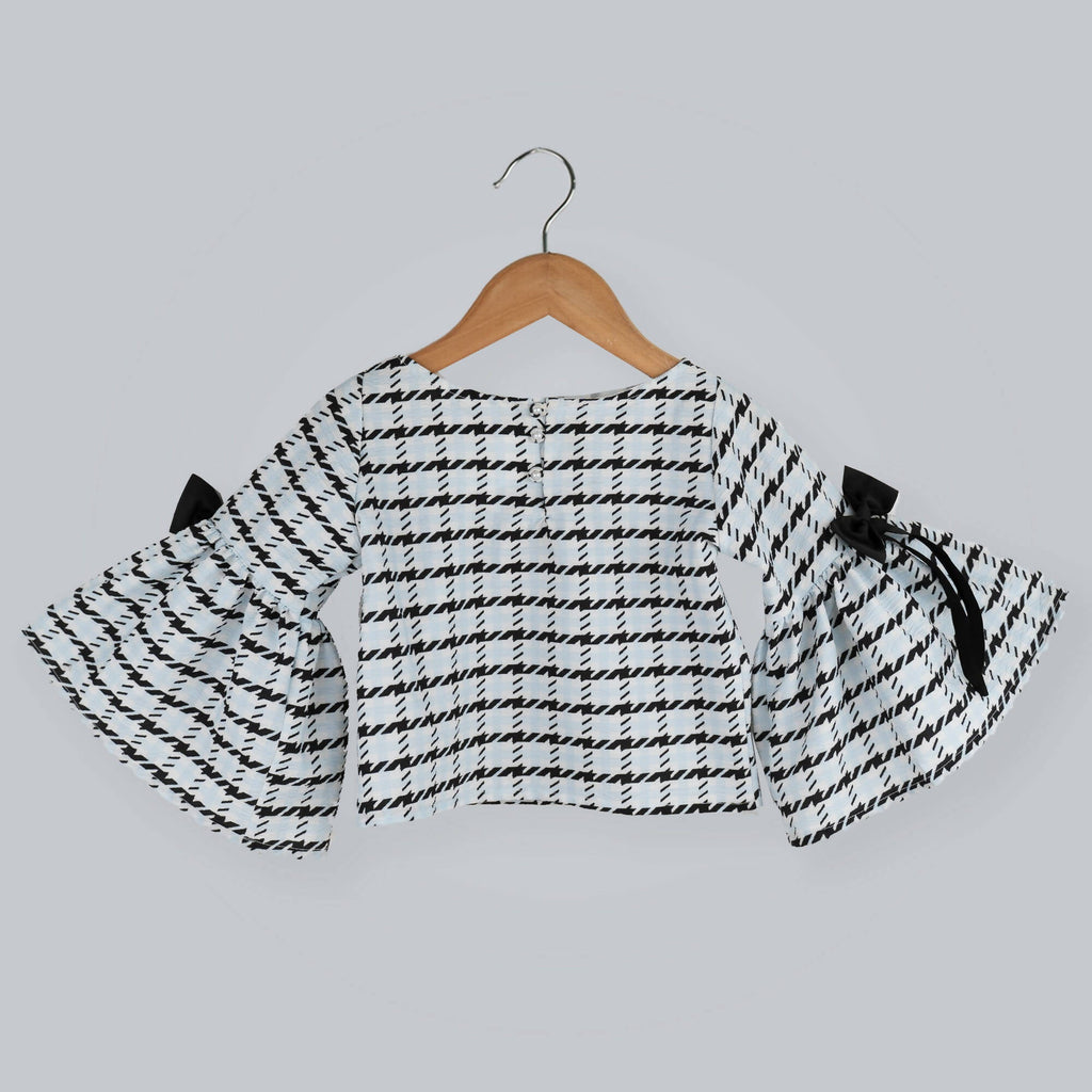 Pink Cow Fashions Box Printed Top With Bow