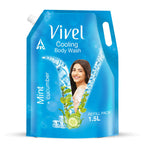 Vivel Cooling Body Wash Mint & Cucumber Moisturizing Shower Gel Supersaver XL Refill Pouch