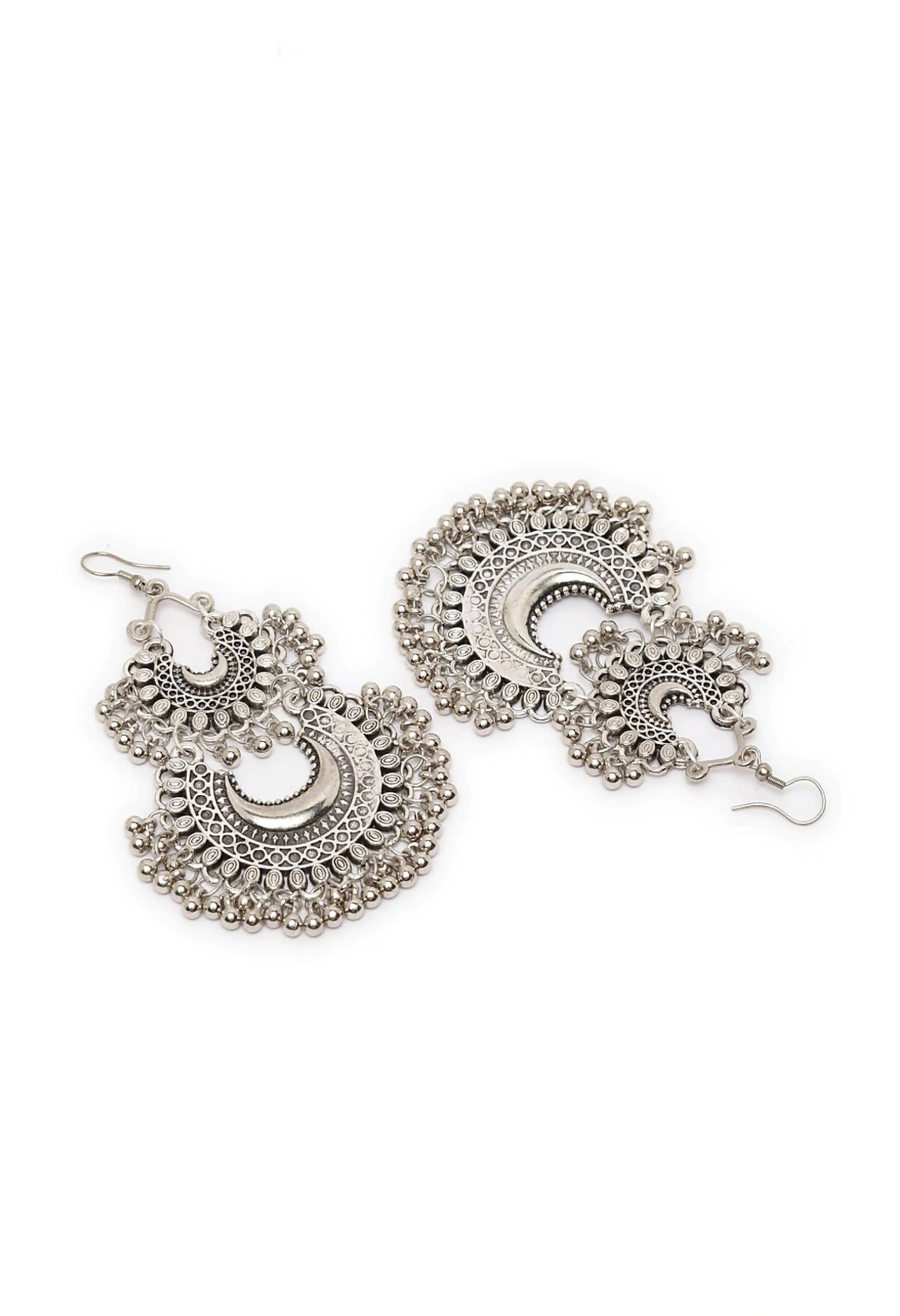 Mominos Fashion Johar Kamal Silver-Plated Chandbali Earrings For Women - Distacart