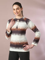 Myshka Women's Multi Embellished Raglan Sleeve Party Top