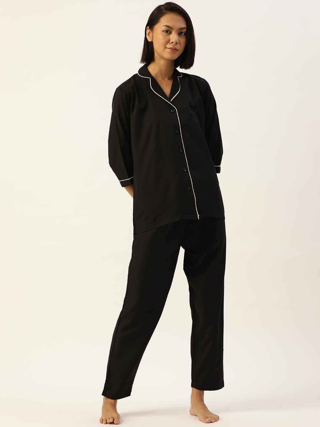 Jainish Women Black Night suit ( LNS 001Blackxxx ) - Distacart
