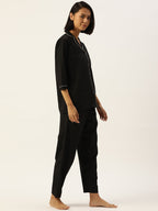 Jainish Women Black Night suit ( LNS 001Blackxxx ) - Distacart