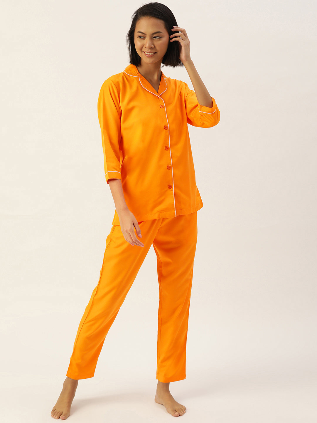 Jainish Women Mustard Night suit ( LNS 001Mustard ) - Distacart
