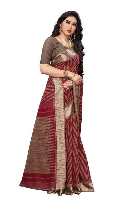 Vamika Red Linen Designer Saree (BEE RED)