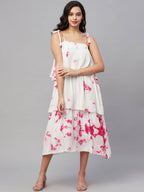 Myshka Multicolor Viscose Printed Shoulder Straps Sleeveless Top Dress - Distacart