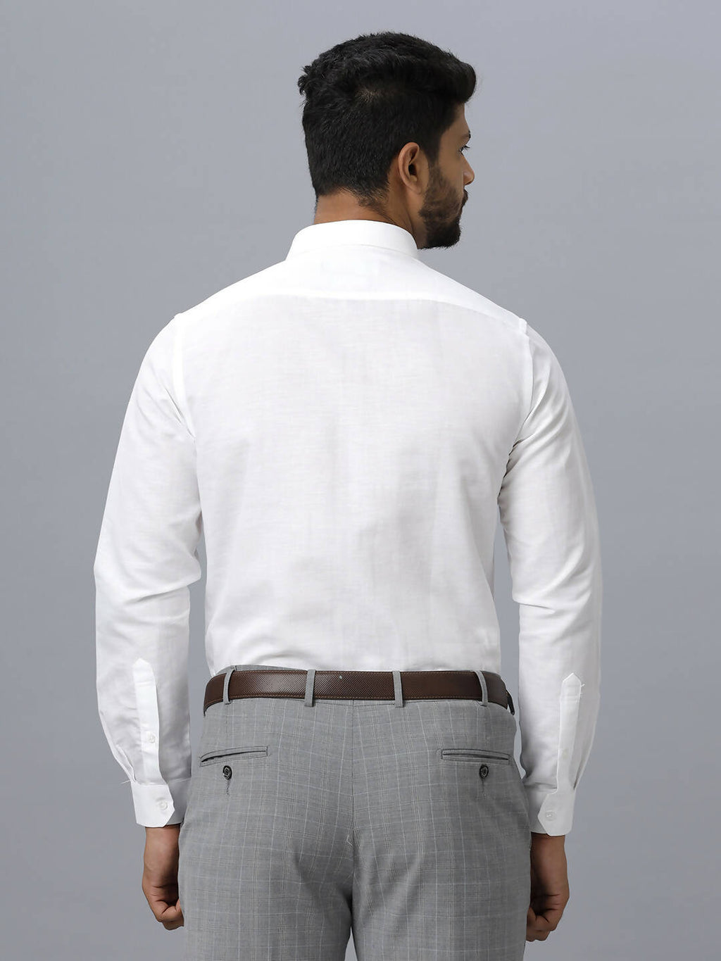 Ramraj Cotton Mens Full Sleeve White Shirt Plus Size - Justice White