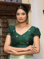 Shree Shyam Fashion Sea Green Cotton Saree - Distacart