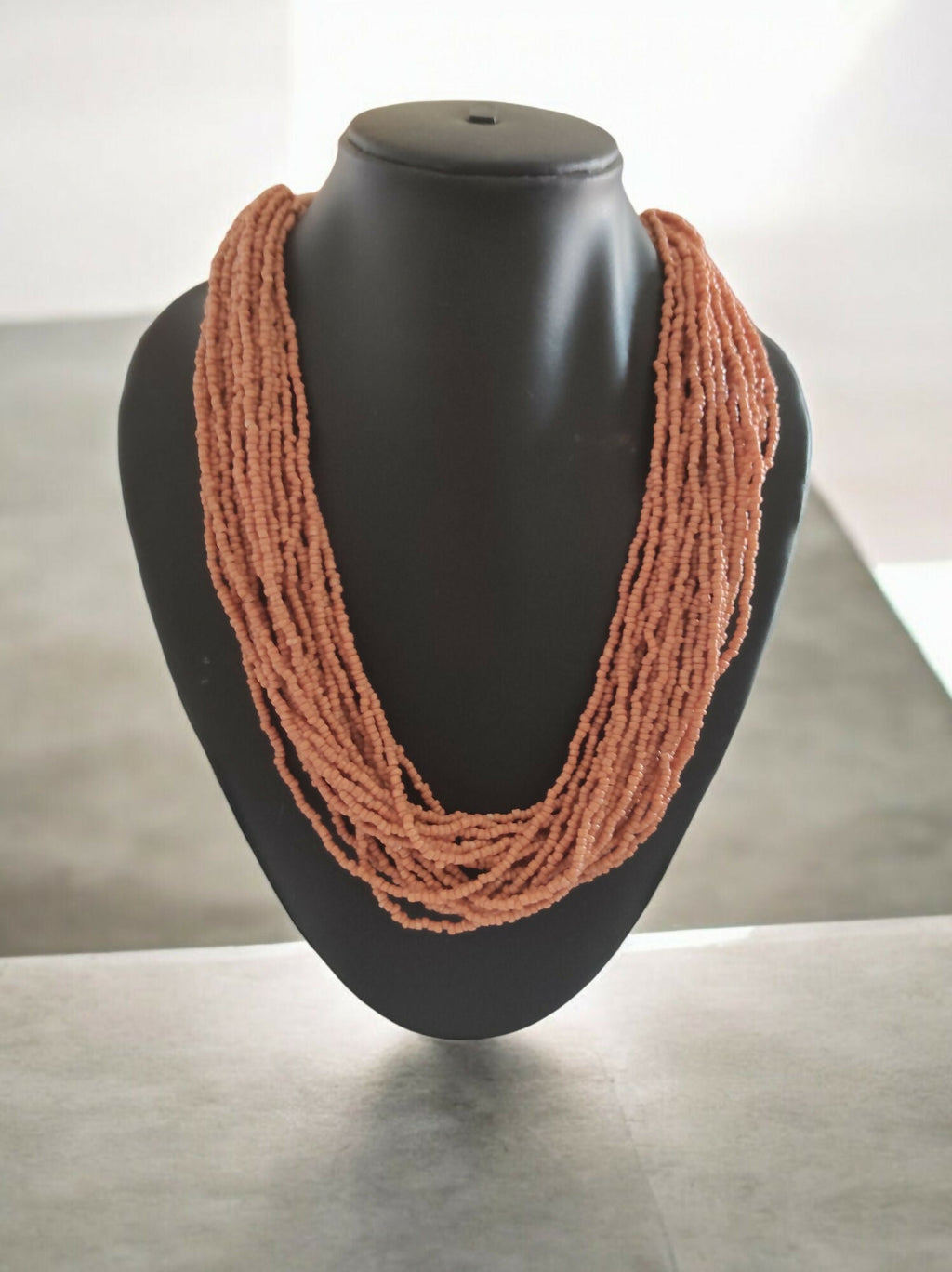 Inhanns Handmade Beaded Multilayer Necklace, 20 Layers - Sandalwood