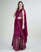 Pink Georgette Sequence Embroidered Lehenga Choli with Dupatta - Tanya