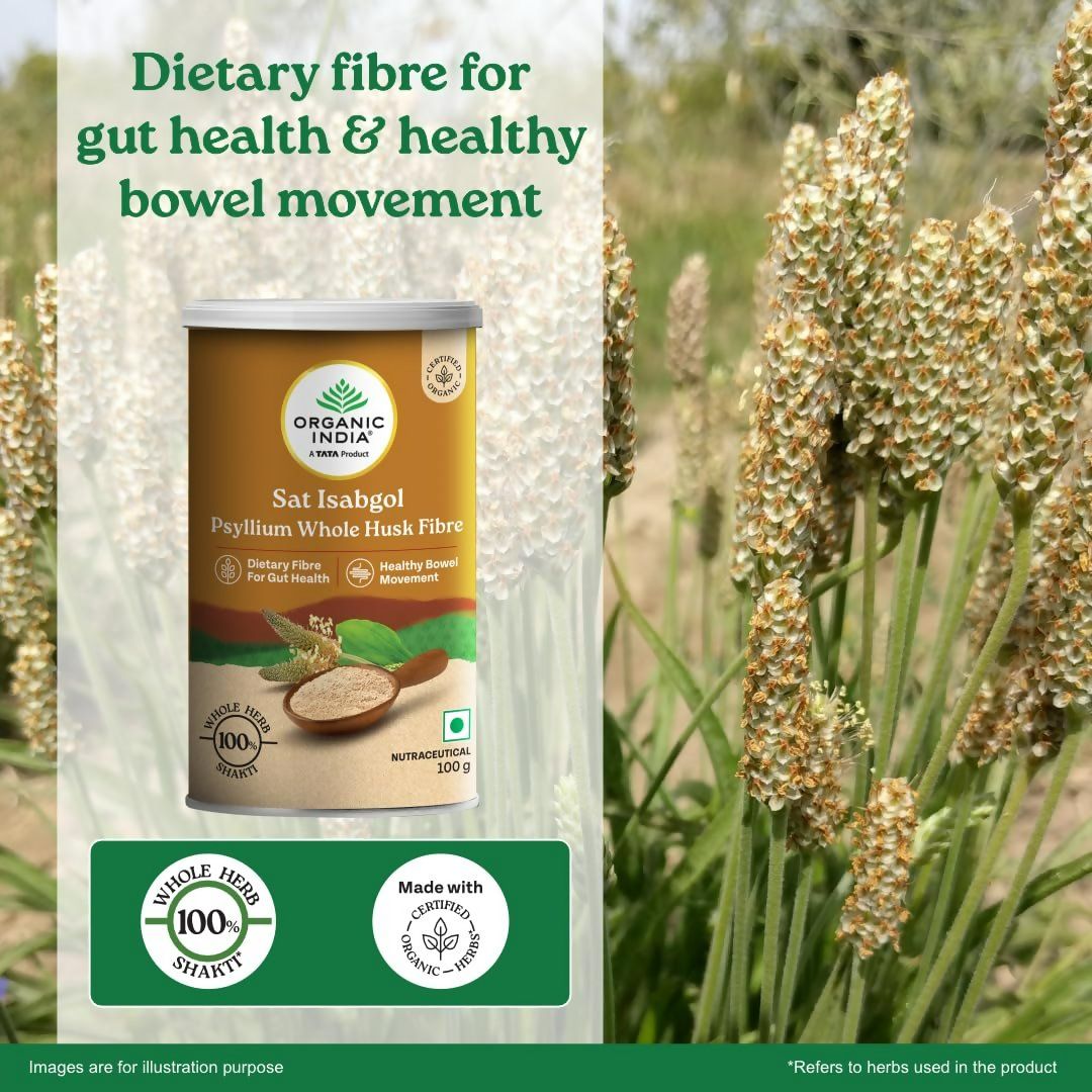 Organic India Sat Isabgol Psyllium Whole Husk Powder - Distacart