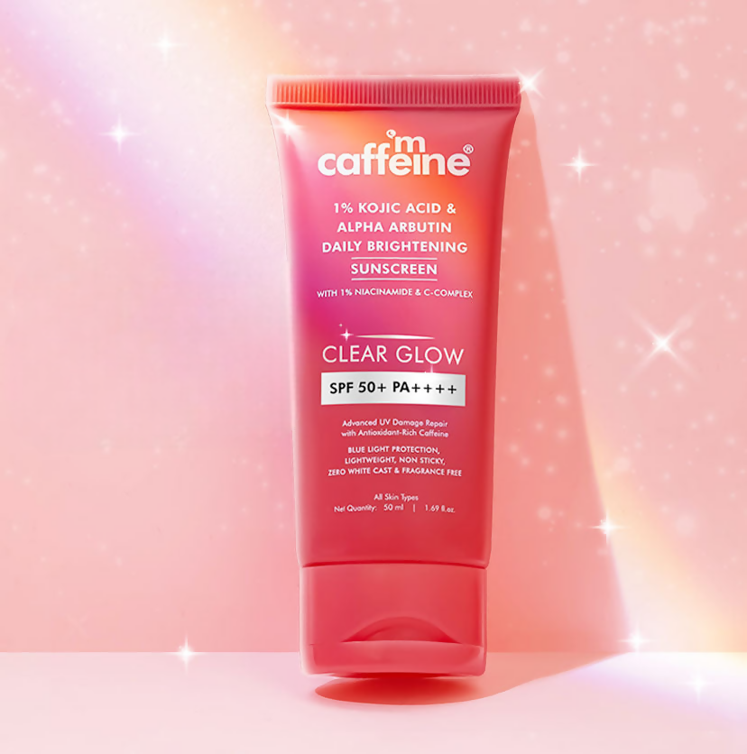 mCaffeine Clear Glow 1% Kojic Acid, Alpha Arbutin Daily Brightening Sunscreen