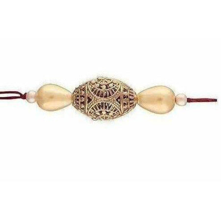 Gold Beads Rakhi Gift for Brother