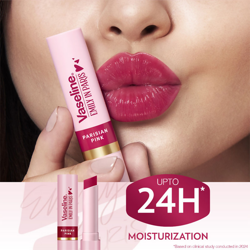 Vaseline Emily In Paris Tinted Lip Balm Stick - Parisian Pink - Distacart