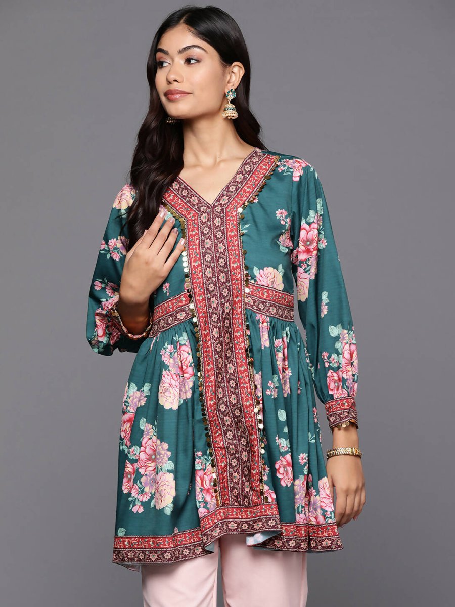 Ahalyaa Women's Traditional wear Tunic - Green
