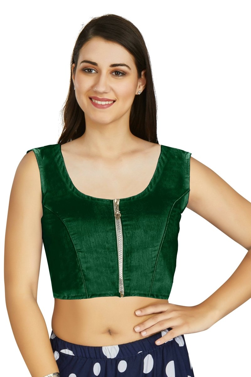 Aastha Fashion Women's Green Art Silk Designer Traditional Readymade Blouse