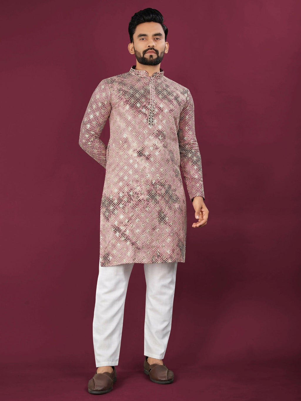 Anaita Pink Chikankari Work Viscose Rayon Straight Kurta