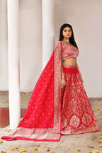 Joban Fashion Fuchsia Soft Pure Handloom Banarasi Silk Lehenga