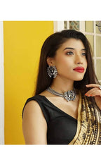 Mominos Fashion Silver color Necklace with Mirror work Mangalsutra - Distacart
