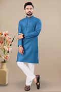 Neera Trendz Rama Cotton Blend Lining Work Men's Kurta With Pyjama