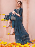 Hand Embroidered Kurta With Pant And Dupatta Set, Multicolor - Hiral Fashion - Distacart