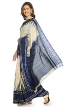 Vamika Sambalpuri Ikat Cotton Scot Dali Tasrite & Blue Saree