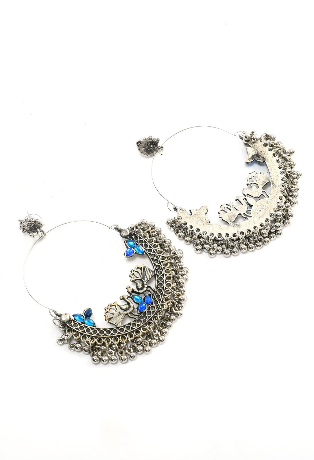Mominos Fashion Johar Kamal Peacock Design Chandbali Earrings For Women - Distacart