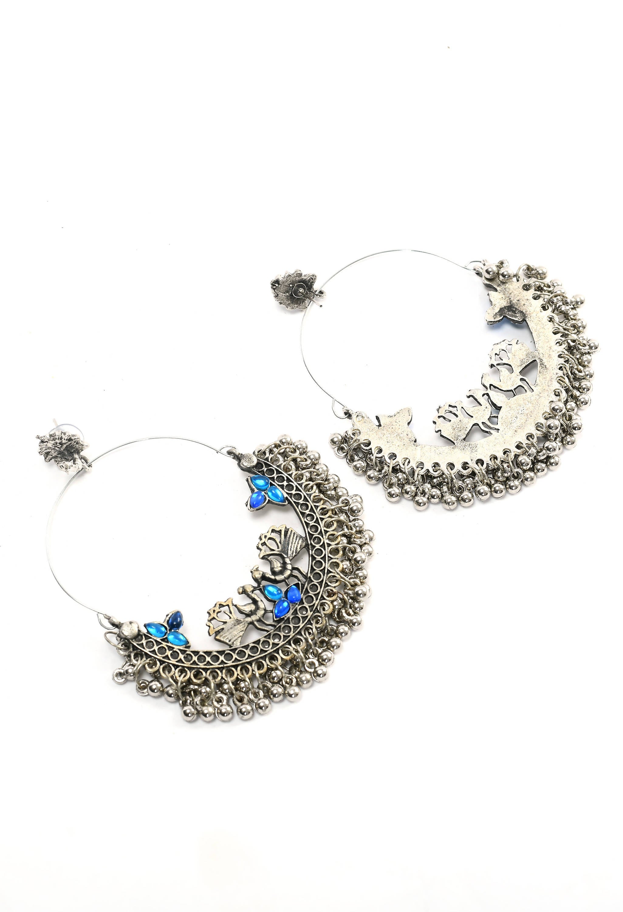 Mominos Fashion Johar Kamal Peacock Design Chandbali Earrings For Women - Distacart