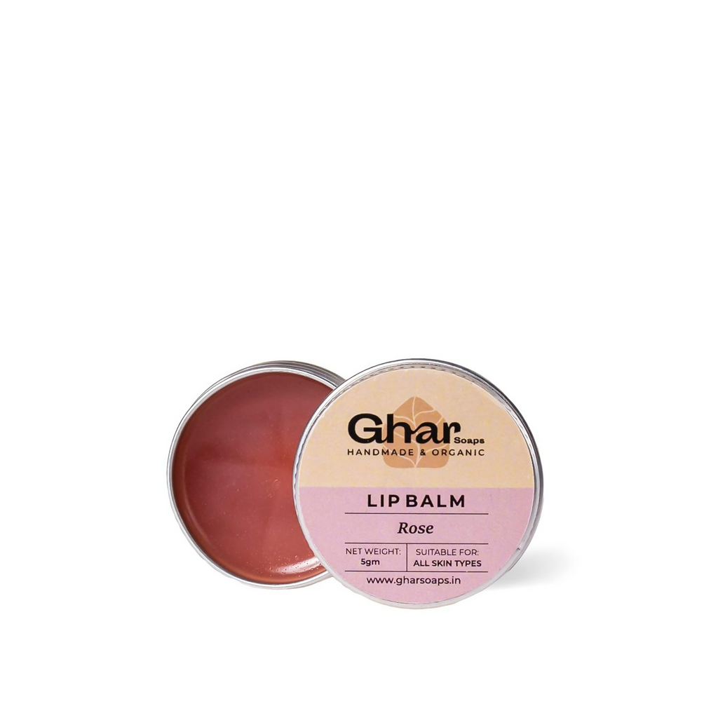 Ghar Soaps Rose Lip Balm For Dry Damaged & Chapped Lips