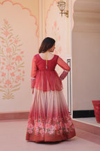 Prazu Fashion Gajri Chiffon With Beads Embroidered Work Lehenga