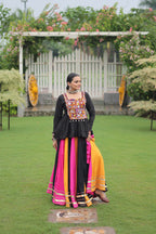 Lorenvalley Fashion Multicolor Rayon with Attractive Gota-Patti Lace Lehenga Choli