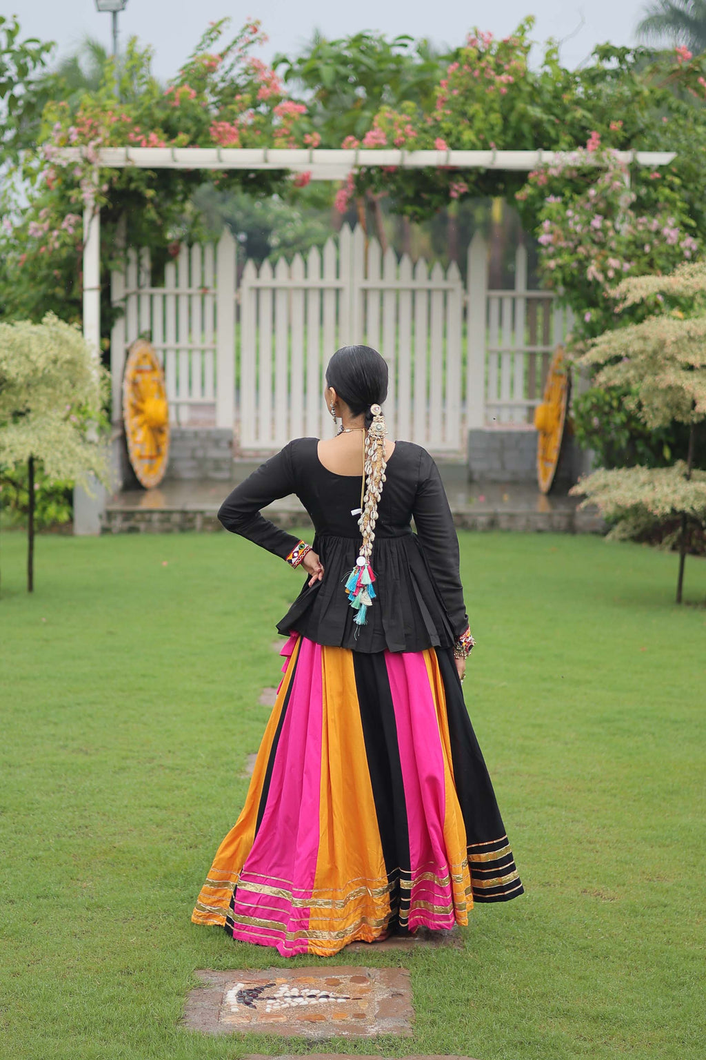 Lorenvalley Fashion Multicolor Rayon with Attractive Gota-Patti Lace Lehenga Choli