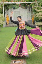 Lorenvalley Fashion Multicolor Rayon with Attractive Gota-Patti Lace Lehenga Choli