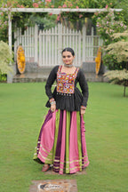 Lorenvalley Fashion Multicolor Rayon with Attractive Gota-Patti Lace Lehenga Choli