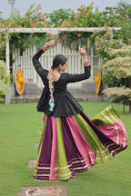 Lorenvalley Fashion Multicolor Rayon with Attractive Gota-Patti Lace Lehenga Choli