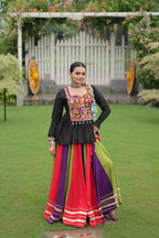 Lorenvalley Fashion Multicolor Rayon with Attractive Gota-Patti Lace Lehenga Choli