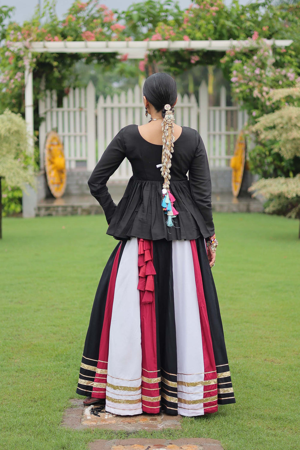 Lorenvalley Fashion Multicolor Rayon with Attractive Gota-Patti Lace Lehenga Choli