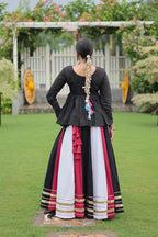 Lorenvalley Fashion Multicolor Rayon with Attractive Gota-Patti Lace Lehenga Choli