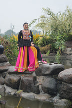 Prazu Fashion Black Reyon Attractive Gota-Patti Lace Lehenga With Top For Navaratri
